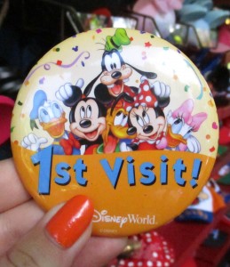 Disney 1st visit badge. Copyright Gretta Schifano