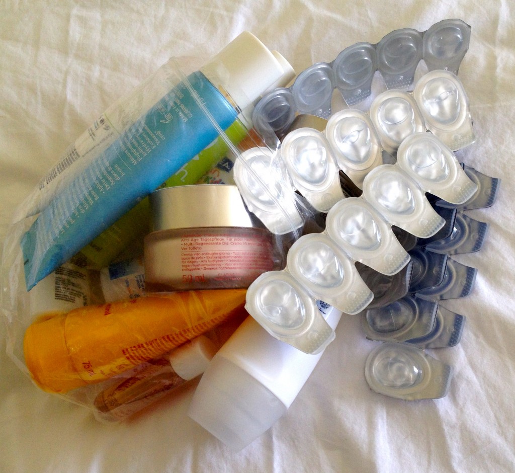 Liquids that can't go in hand luggage. Copyright Gretta Schifano.