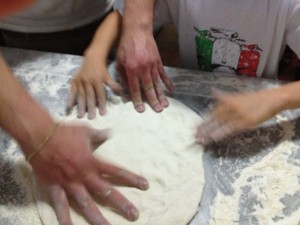 Pizza lesson, Sorrento. Copyright Gretta Schifano