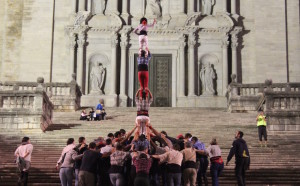 Marrecs de Salt human tower rehearsal 4, Girona. Copyright Sal Schifano