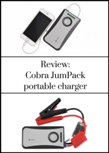 The Cobra JumPack Jump Starter Power Pack can be used as a portable charger for mobile phones, or to jump start a car. This is a very useful gadget - click through for full review and video.