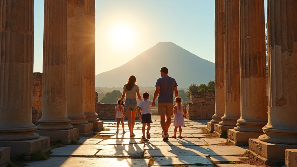 ancient doric limestone columns