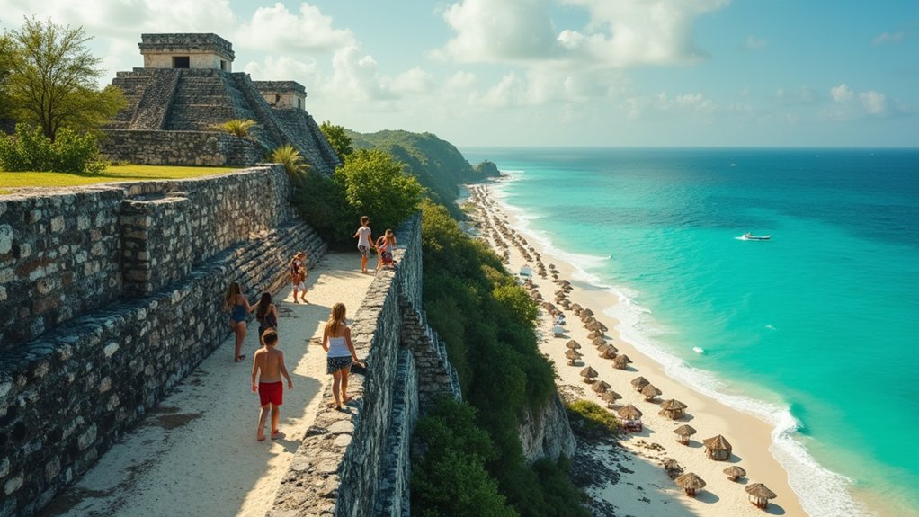 ancient mayan ruins beach