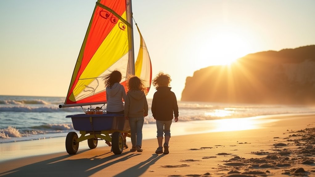 beach land sailing adventure