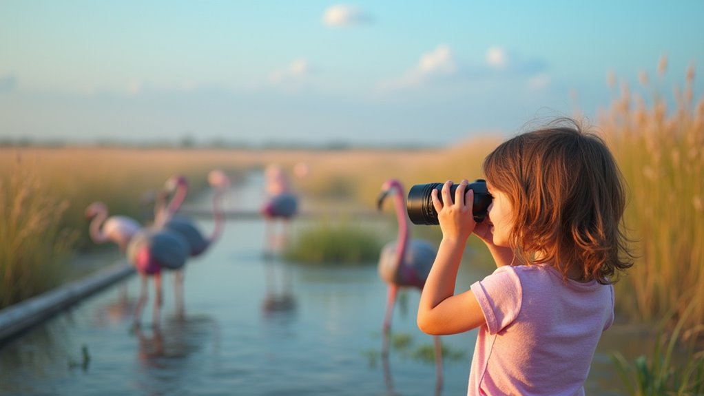 birdwatching at wetland park