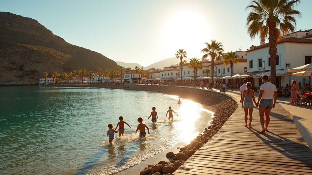 calm family friendly beachside promenade