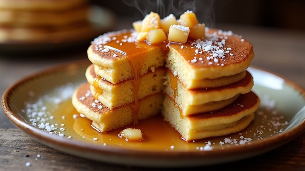 caramelized apple flamb crepes