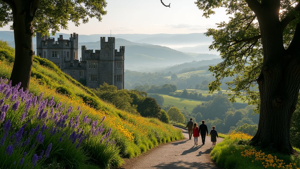 castle gardens overlooking dartmoor