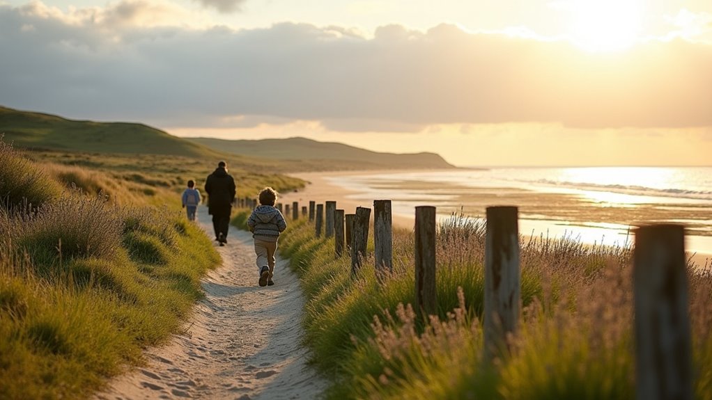 coastal family walking adventure
