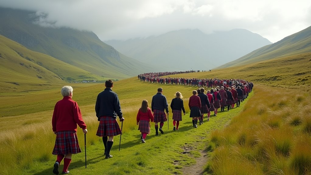 colorful scottish charity walk