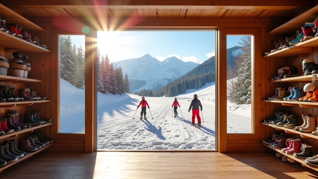 convenient ski equipment access