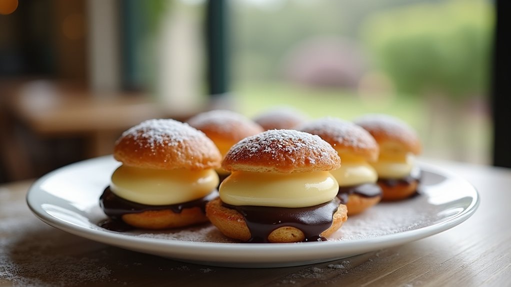 cream filled choux pastry delights