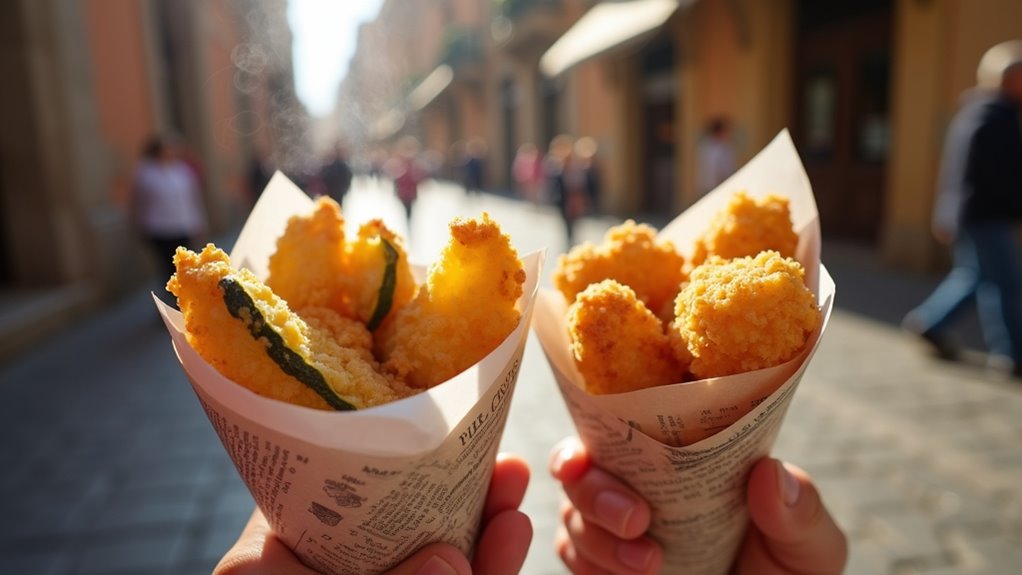 crispy fried vegetable cones