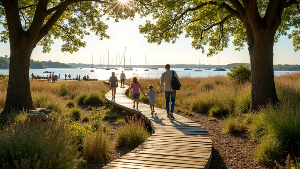 diverse coastal family outdoor