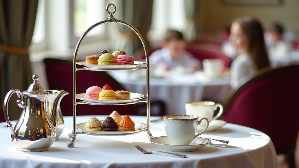 elegant british sweetshop inspired afternoon tea
