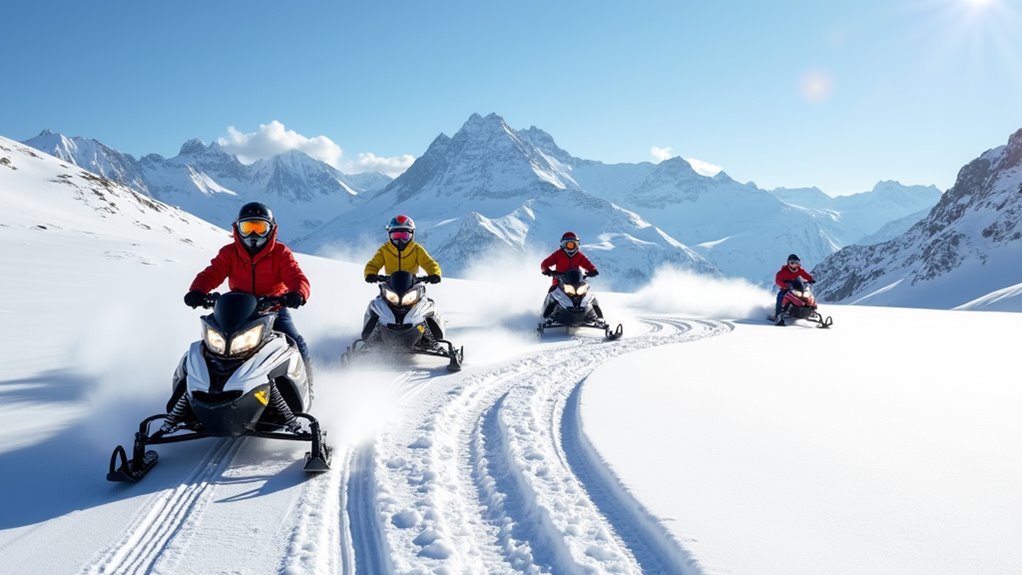 extensive glacier snowmobiling routes