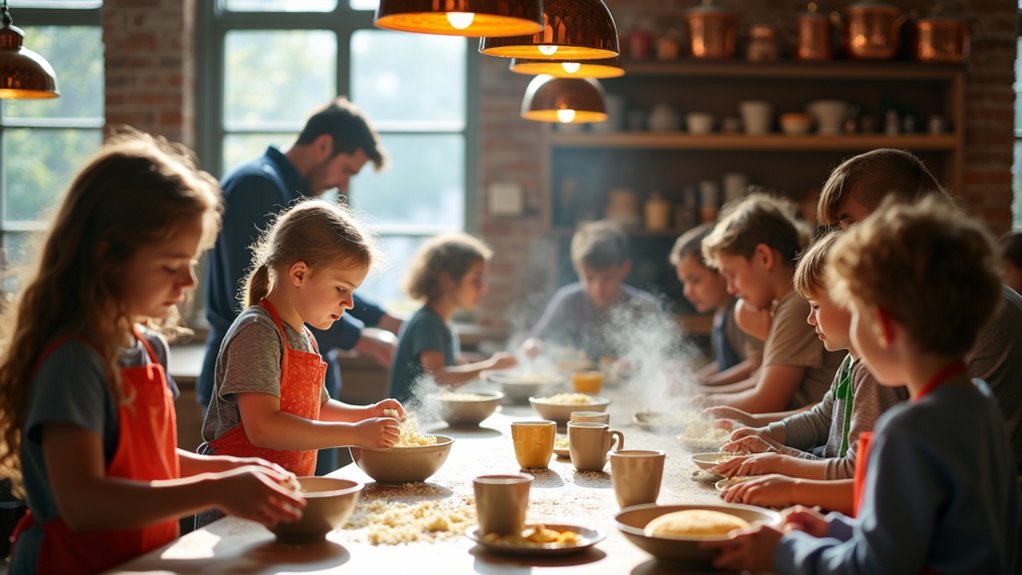 family brunch and cooking