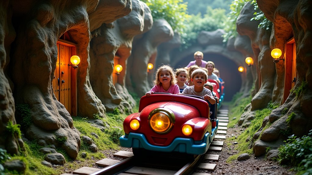 family coaster with storytelling