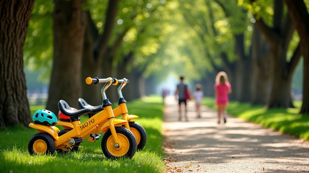 family cycling in parco ducale