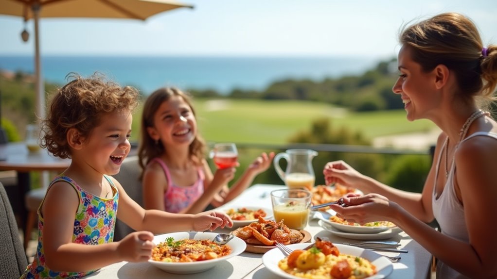 family dining with free kids meals