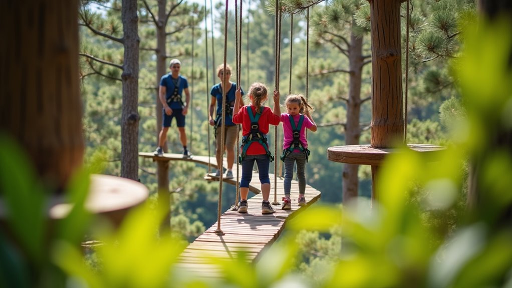 family friendly high ropes adventure
