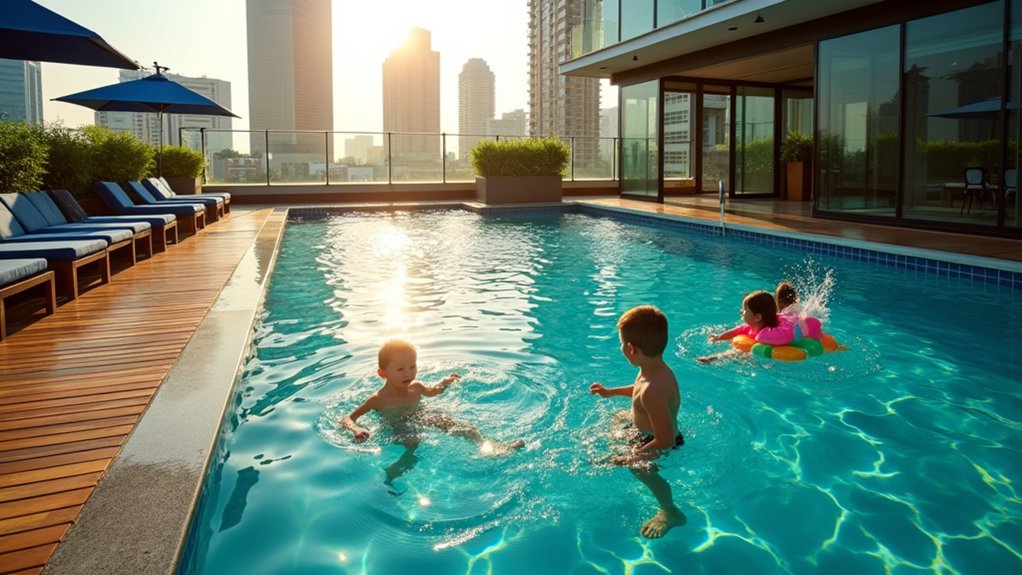 family friendly rooftop pool oasis