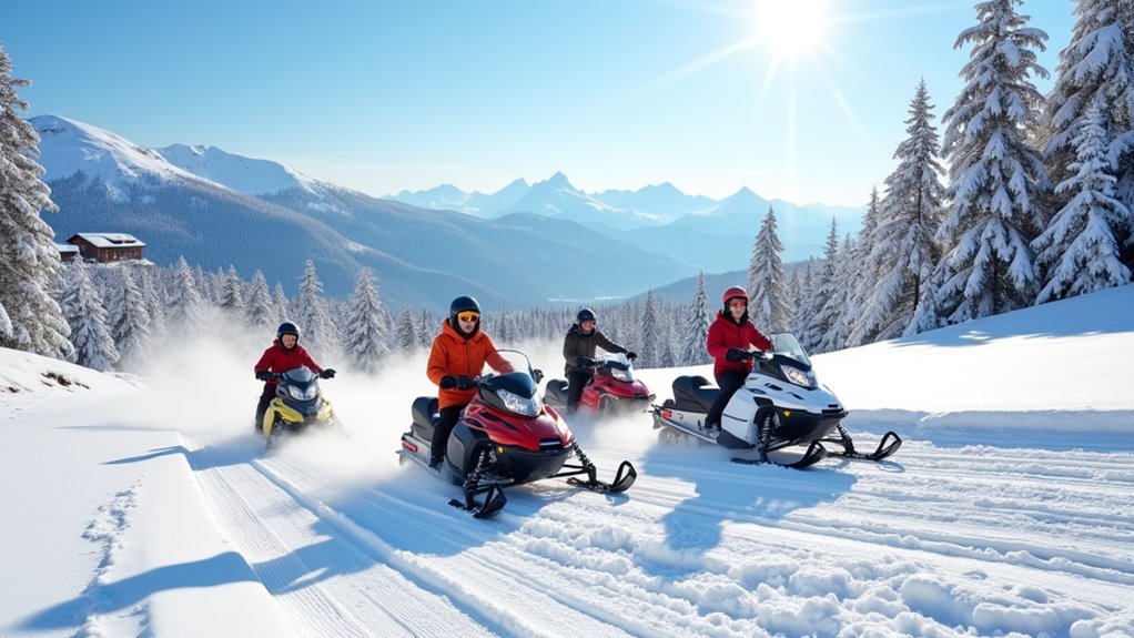 family snowmobile adventure paradise