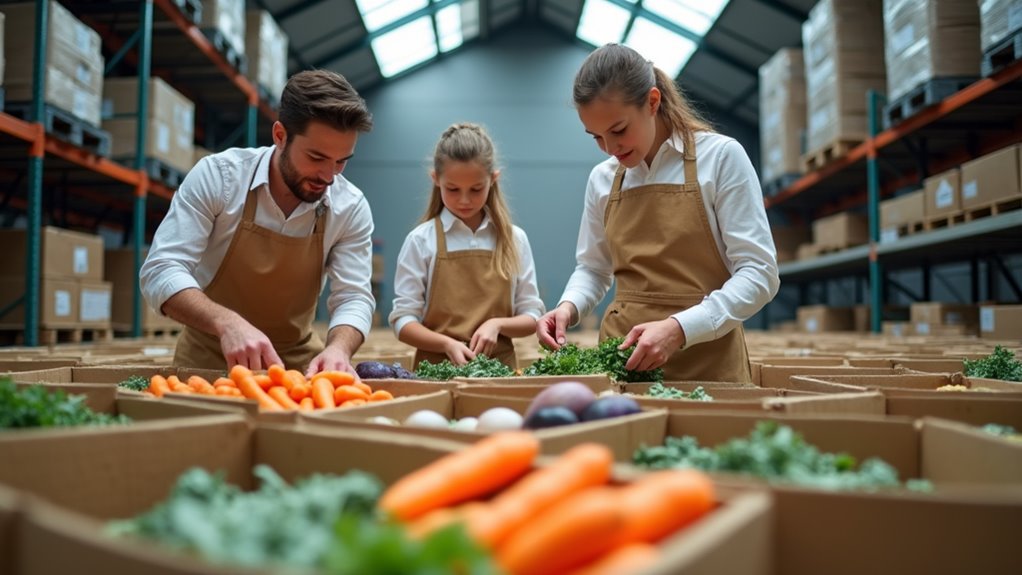 family volunteer hunger relief