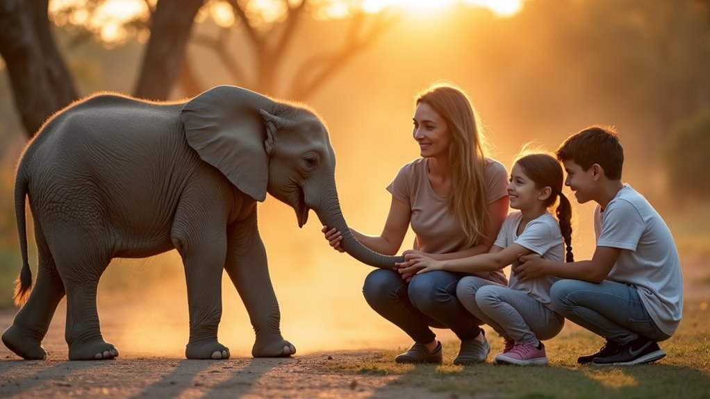 family volunteering at sanctuaries