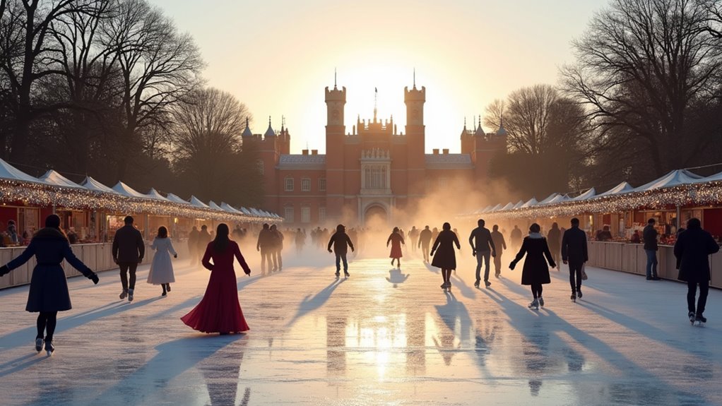festive ice rink and festivities