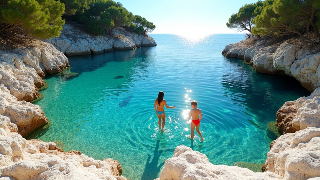 floating in saltwater pool