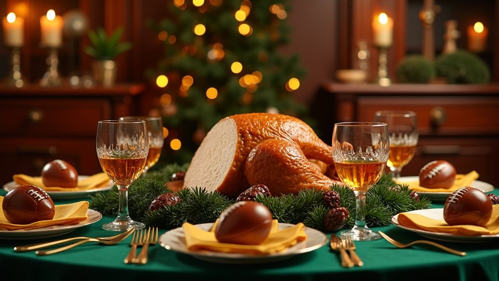football themed holiday feast
