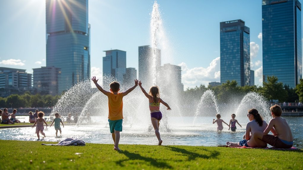 free urban waterside summer fun