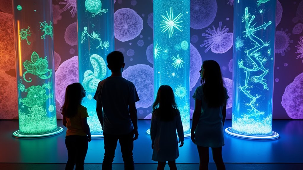 glow invisible microbe exhibits