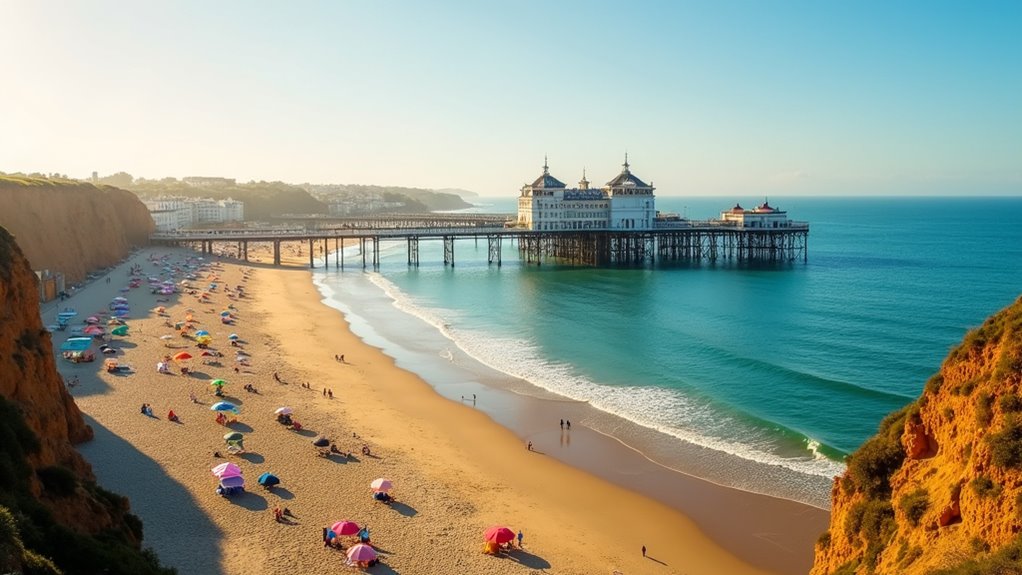 golden bournemouth beach coast