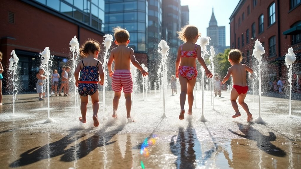 granary square splash fountains