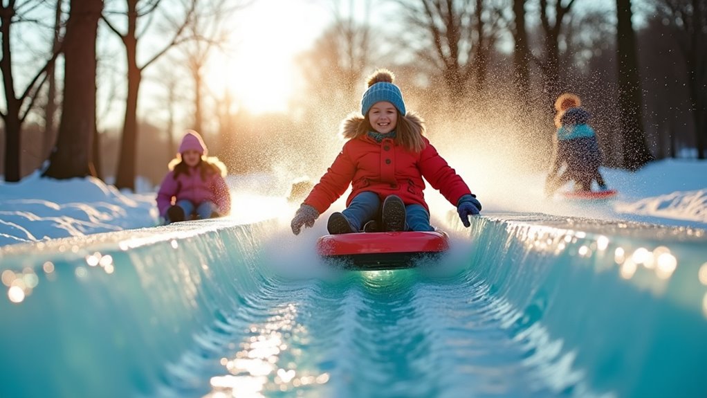 ice slide racing fun