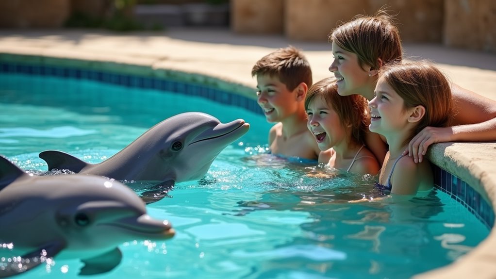 interact feed train dolphins