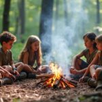 kids bushcraft fire shelter