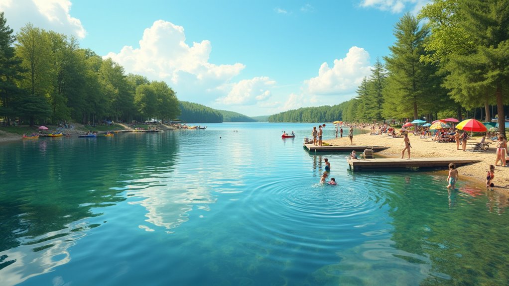 lakefront family water fun