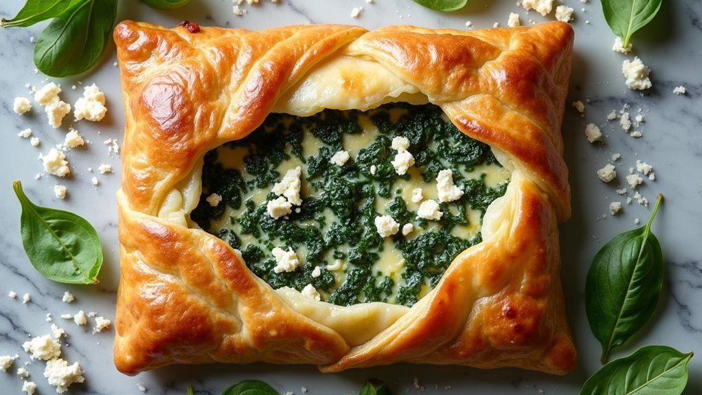 layered crispy spinach pie