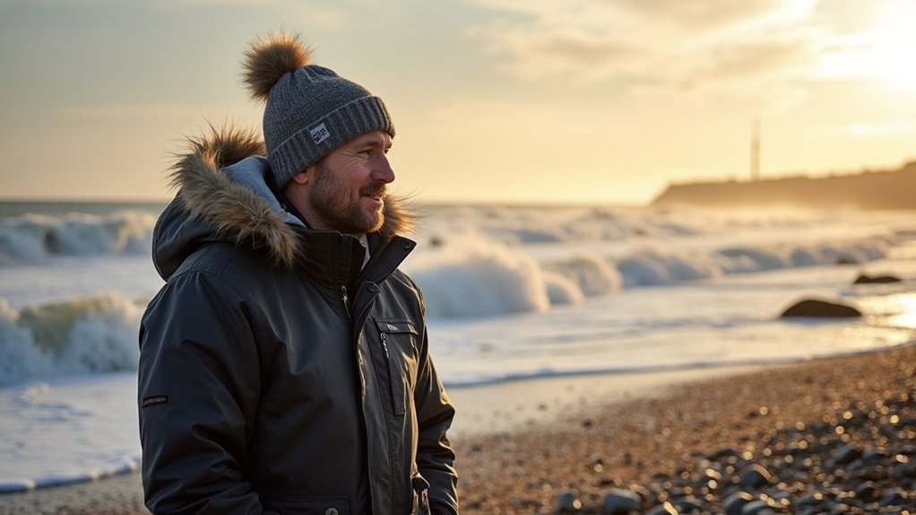 layered waterproof winter clothing