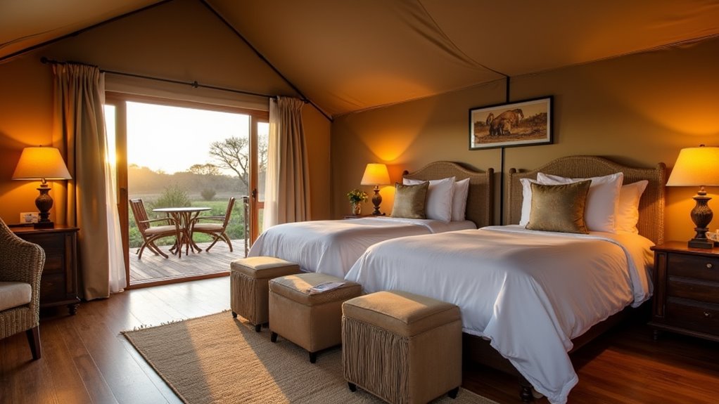 luxury tents with proper beds