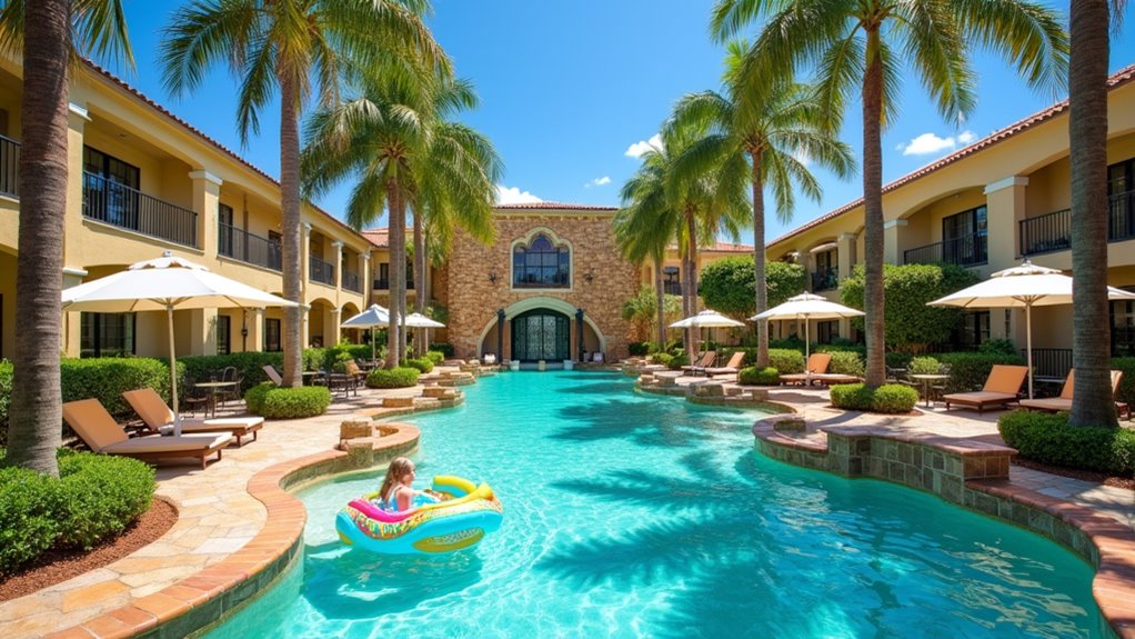 luxury waterpark with slides