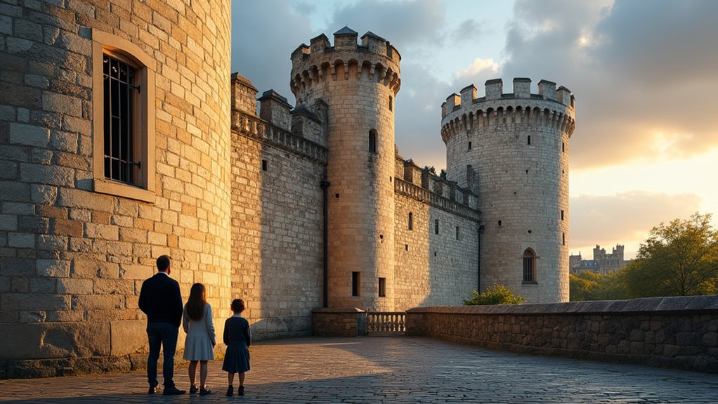 medieval fortress and crown jewels