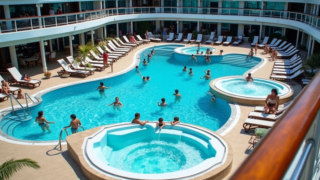 multiple pools and whirlpools