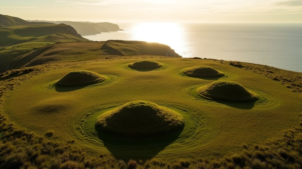 nine ancient bronze age mounds