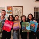 Paint and Free Flowing Wine Art Class in Rome - The Guide and Atmosphere