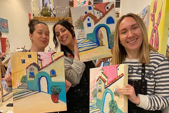 Paint & Wine Workshop in an Art Studio in Barcelona - The Creative Results & Participants’ Feedback