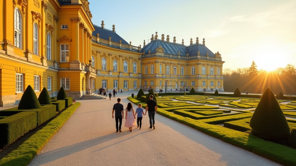 palatial rooms and gardens